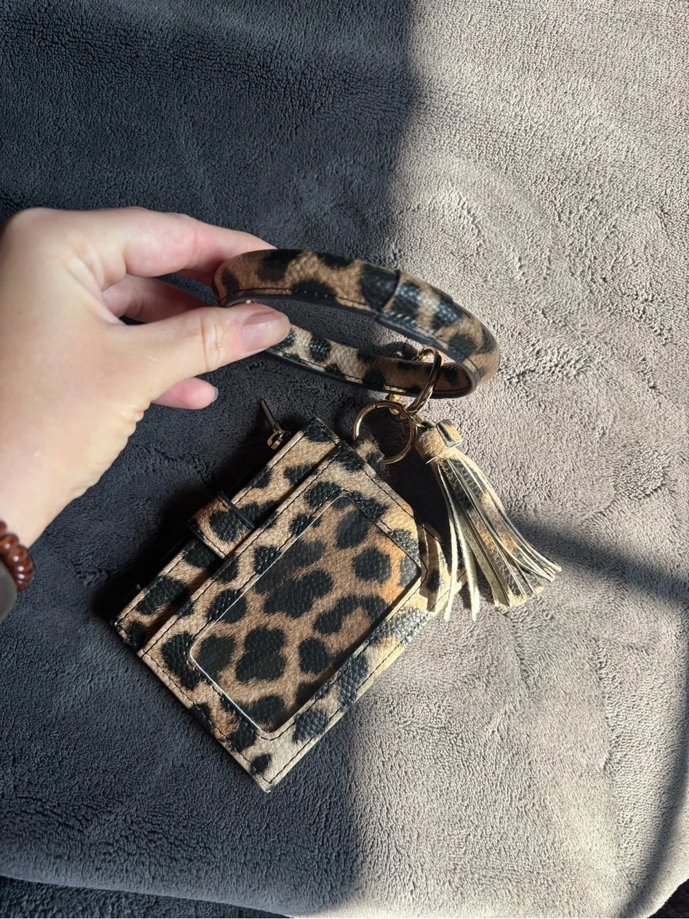 Animal Print Wristlet Wallet Keychain